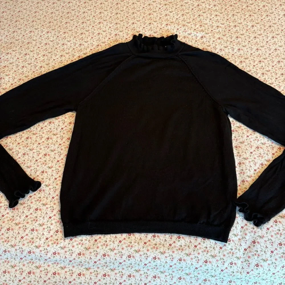 Needle And Thread Merino Pullover in Black FREE PEOPLE
